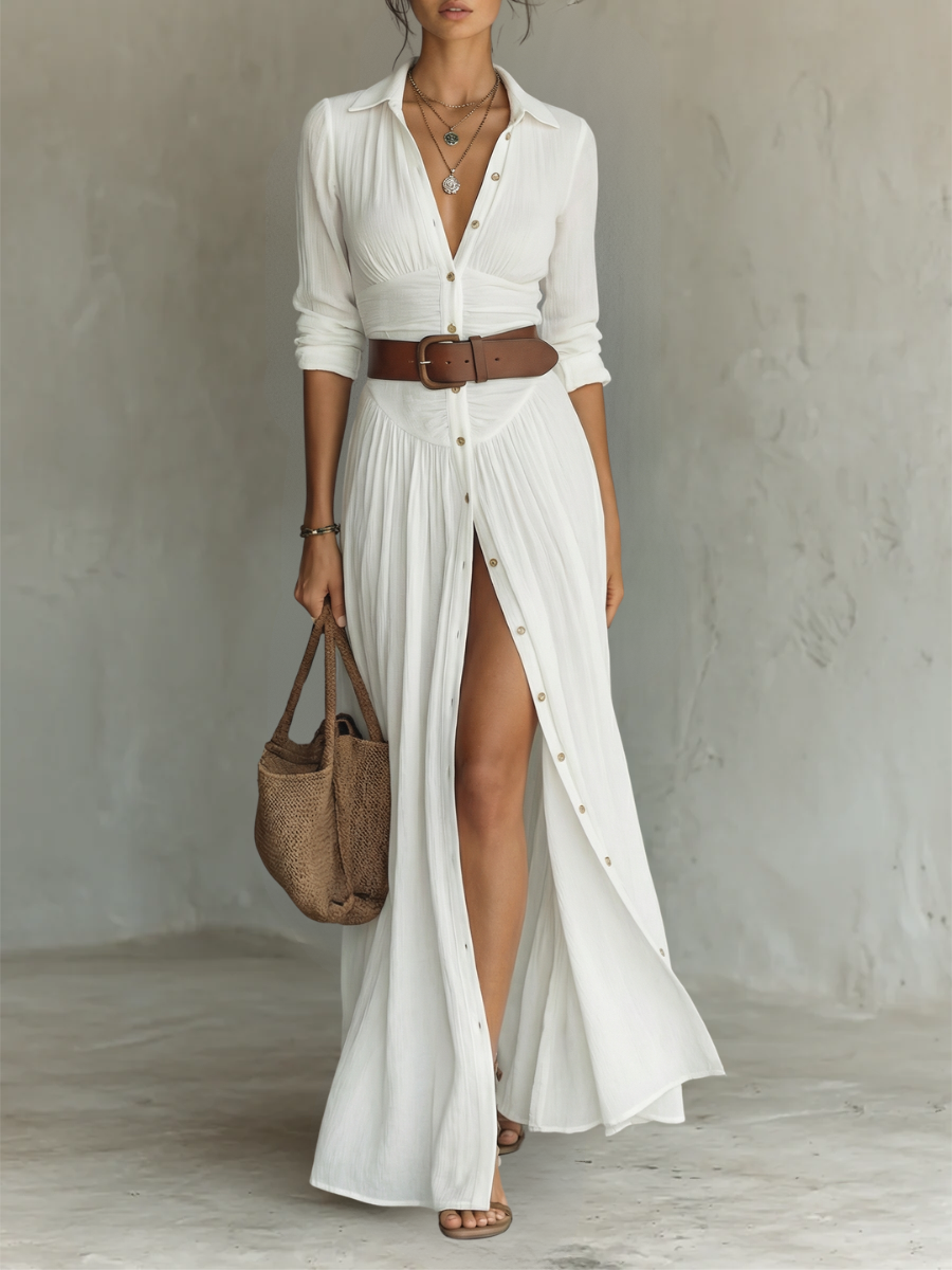 Pleated Long Dress for Women