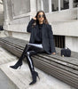 High-Waisted Shiny Slim Fit Faux Leather Pants for Women