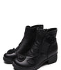 Mid-Heel Leather Boots with Floral Patterns for Women