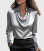Long Sleeve Satin Blouse for Women