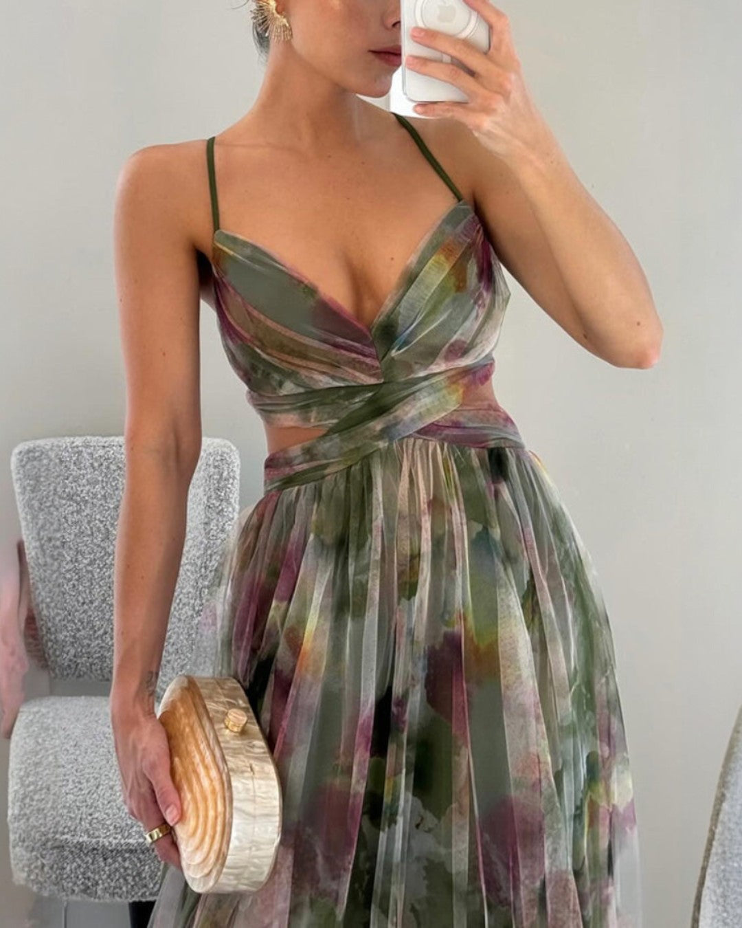 Long strappy dress for women