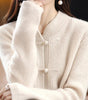 Knitted wool sweater with high collar for women