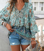 Summer blouse with floral print for women