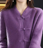 Knitted wool sweater with high collar for women