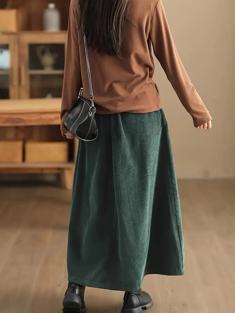 Corduroy Maxi Skirt for Women