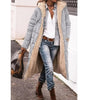 Long Hooded Down Jacket with Sherpa Lining for Women