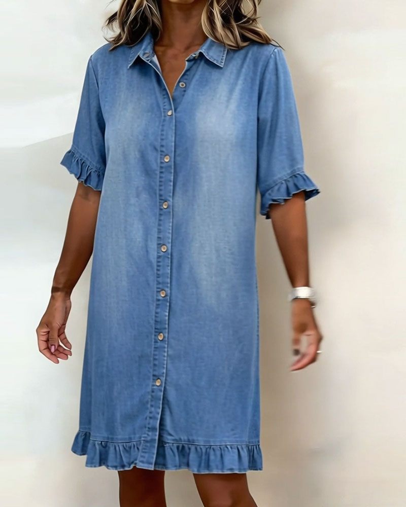Denim Dress with Buttons for Women | Perfect for Everyday Wear
