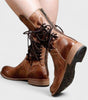 High Lace-Up Ankle Boots in Faux Leather for Women