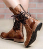 Elegant Leather Lace-Up Ankle Boots for Women