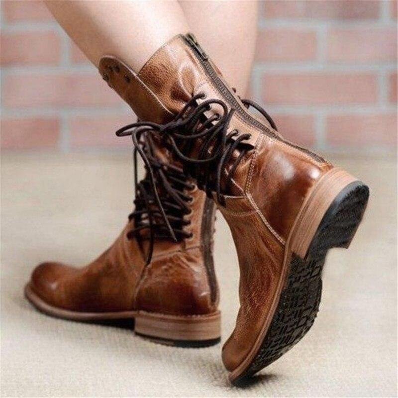 Elegant Leather Lace-Up Ankle Boots for Women