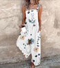 Printed Overalls with Adjustable Straps for Women