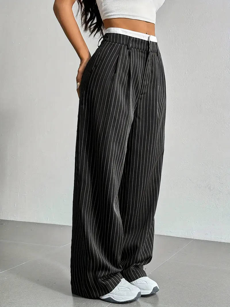 Wide Striped Trousers for Women