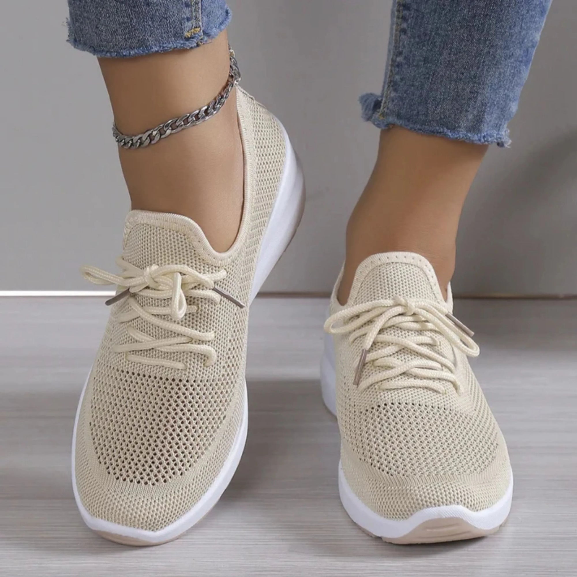Breathable Mesh Wedge Sneakers for Women