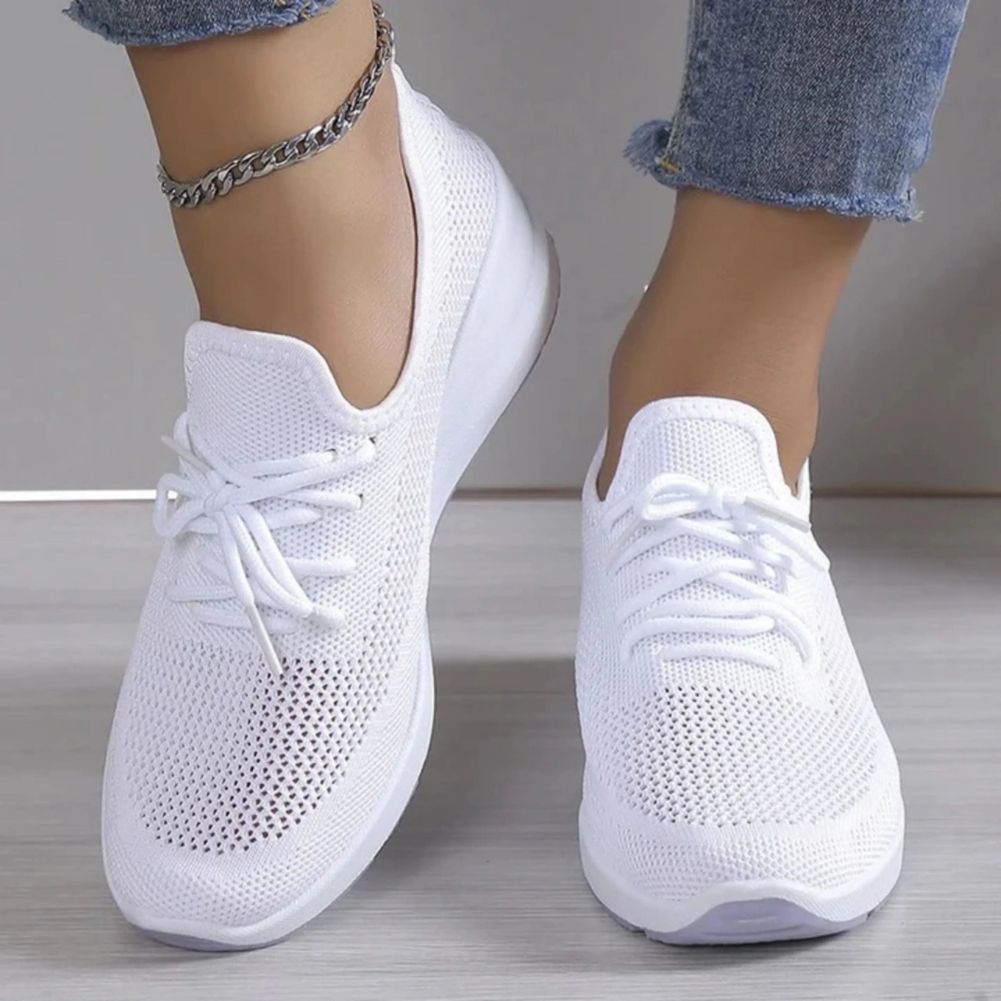 Breathable Mesh Wedge Sneakers for Women