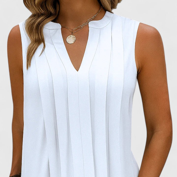 Sleeveless V-neck midi dress for women