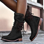 Elegant Leather Lace-Up Ankle Boots for Women