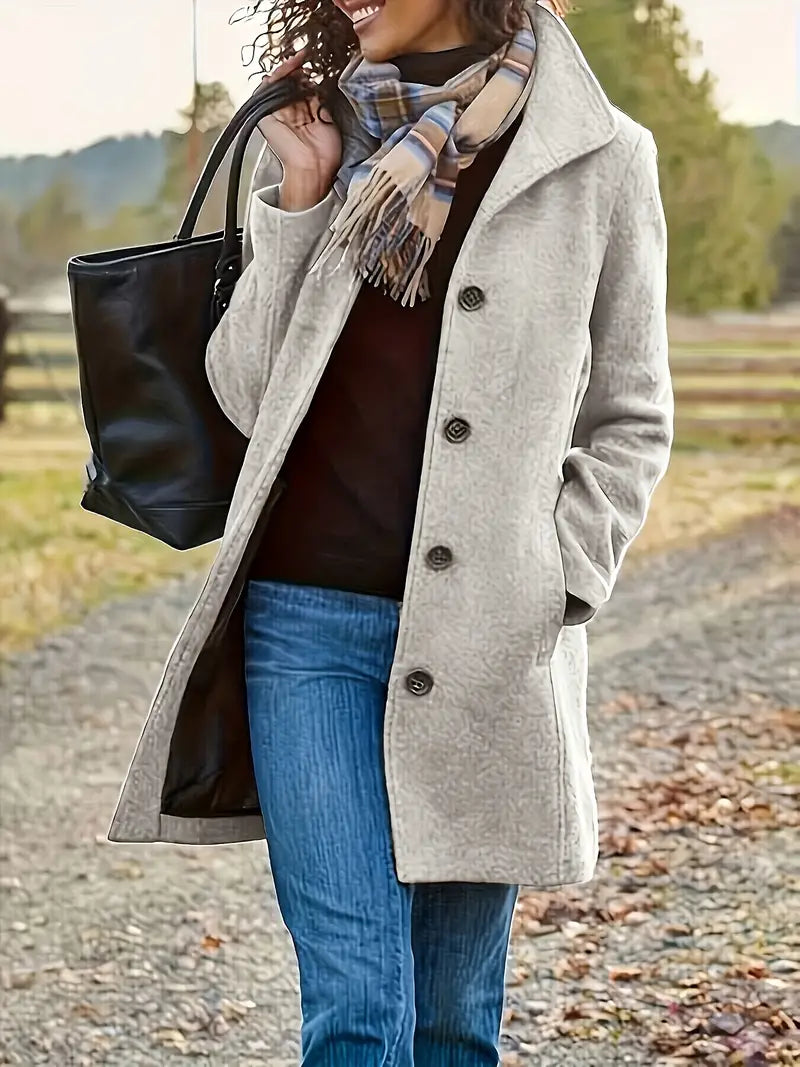 Elegant One-Button Coat for Women