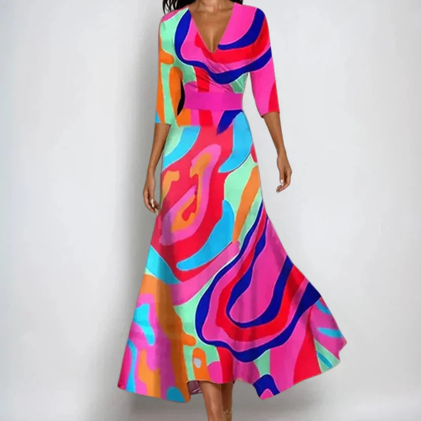 Elegant Floral Print Dress for Women