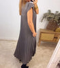 Sleeveless Long Pleated Dress for Women | Ideal for Everyday Wear
