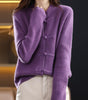 Knitted wool sweater with high collar for women