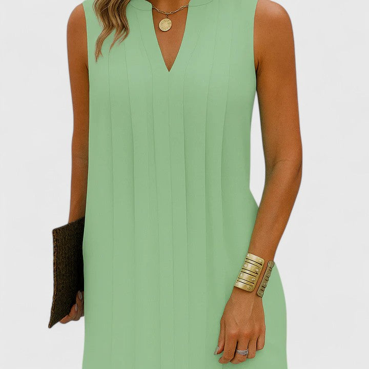 Sleeveless V-neck midi dress for women
