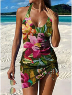 Printed Graphic Tankini and Shorts for Women