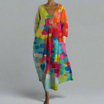 Printed mid-length dress for women