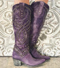 Thick-Heeled Studded Cowboy Boots for Women
