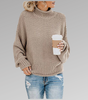 Oversized Knit Sweater with High Neck for Women
