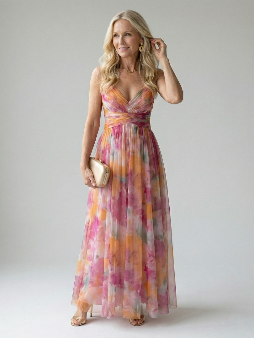 Sleeveless Printed Maxi Dress for Women
