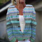 Printed wool and cotton cardigan for women