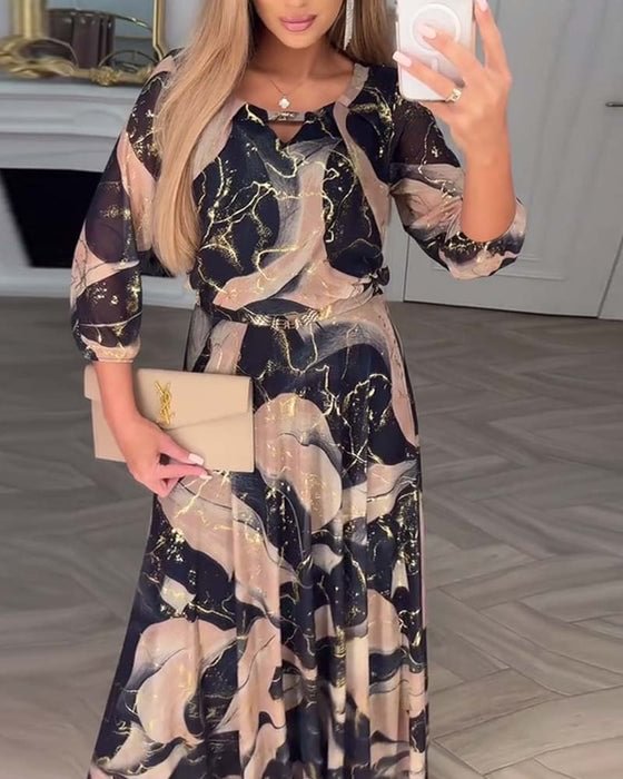 Printed long dress for women