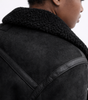 Women's Loose-Fit Suede Aviator Jacket with Belt