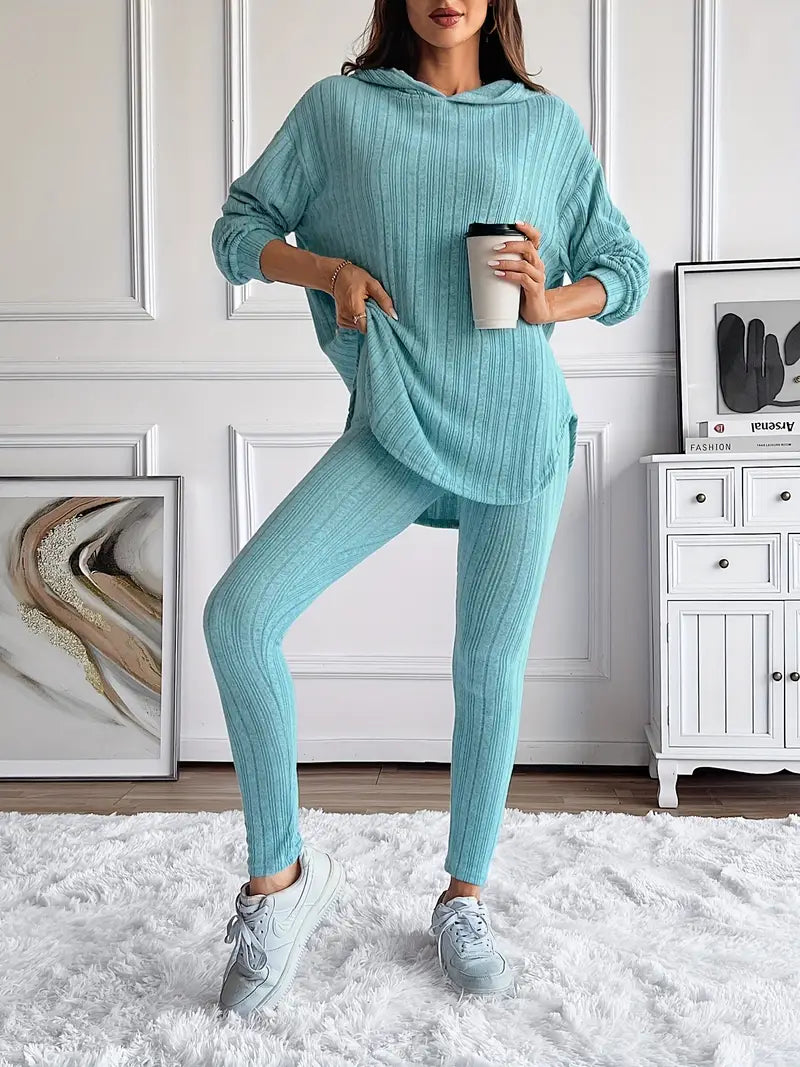 Women's Ribbed Knit Lounge Set
