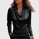 Long Sleeve Satin Blouse for Women