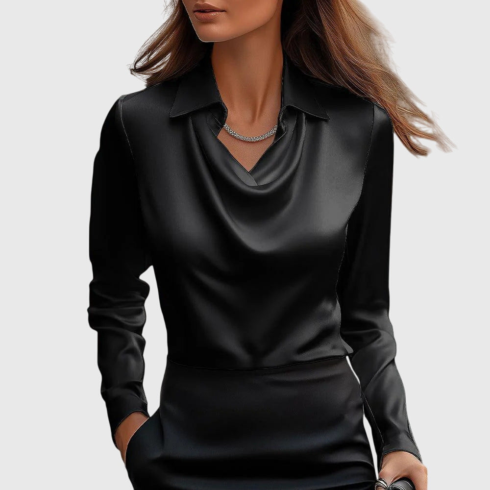 Long Sleeve Satin Blouse for Women