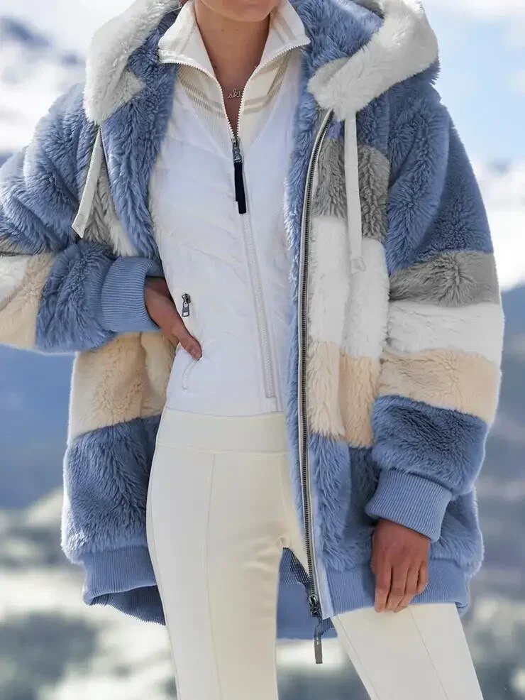 Oversized Fleece Hoodie Jacket for Women