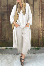 Elegant and Comfortable Two-Piece Navy Blue Set