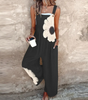 Printed Overalls with Adjustable Straps for Women