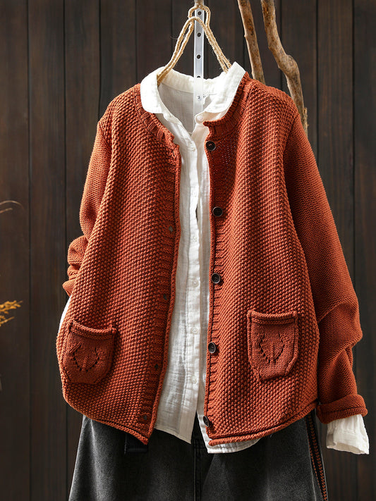 Round neck long sleeve sweater for women