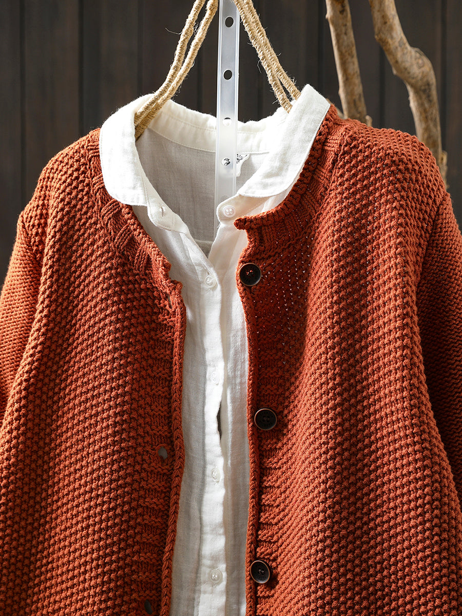 Round neck long sleeve sweater for women