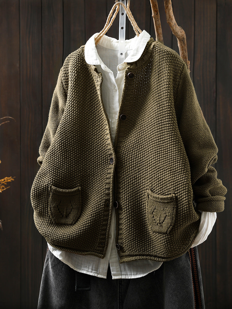 Round neck long sleeve sweater for women