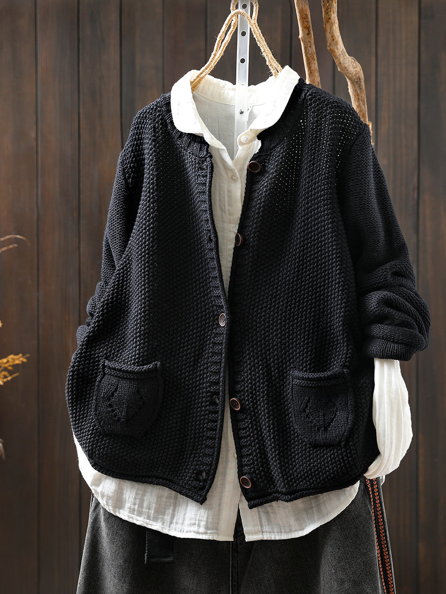 Round neck long sleeve sweater for women