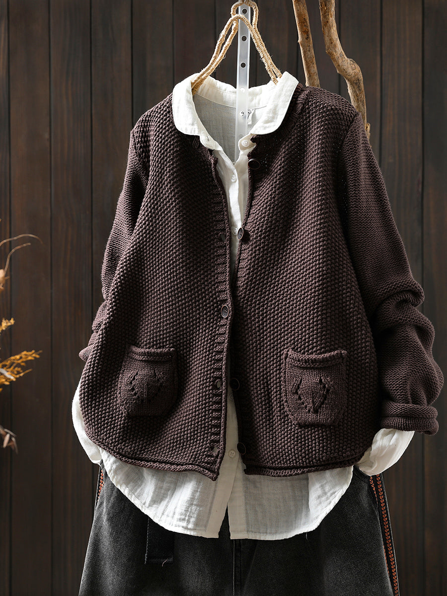 Round neck long sleeve sweater for women