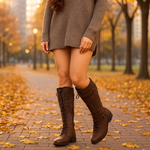 Vintage Boots with Buckles and Laces for Women