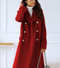 Mid-length buttoned coat for Women
