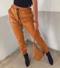 Elastic Waist Jogger Faux Leather Pants for Women