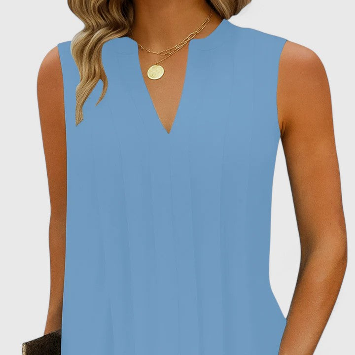 Sleeveless V-neck midi dress for women