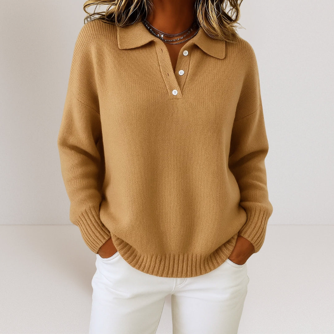Sweater with soft collar for women