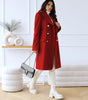 Mid-length buttoned coat for Women
